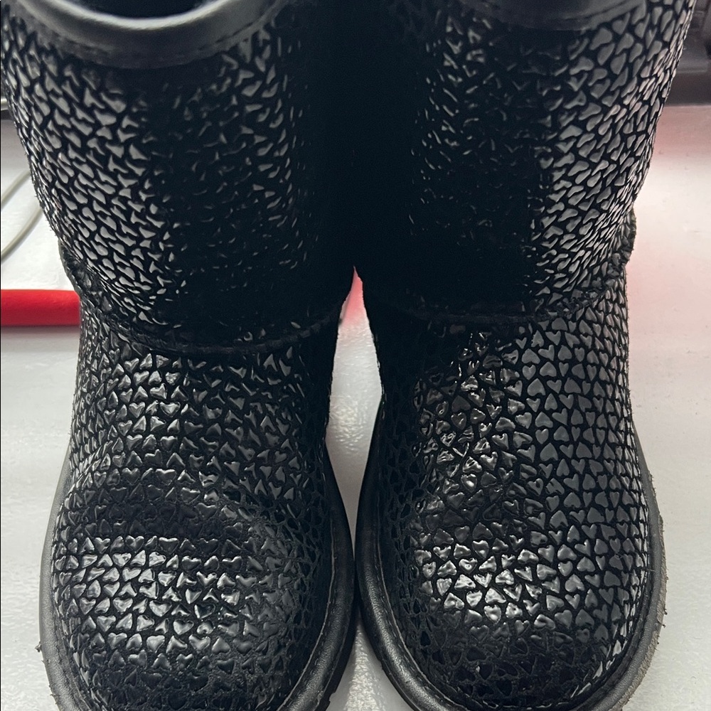 UGG Black Textured Kids Boots